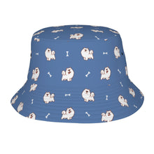 Load image into Gallery viewer, Smiling American Eskimo Dog Love Bucket Hat-Hats &amp; Caps-Accessories,American Eskimo Dog,Dog Mom Gifts,Hats-Slate Blue-One Size-9