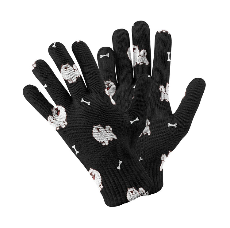 Smiling American Eskimo Dog Love Touch Screen Gloves Black 750x