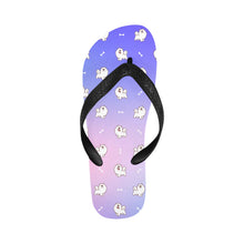 Load image into Gallery viewer, Smiling American Eskimo Dog Love Unisex Slippers - 7 Gradients-Black1-S-1