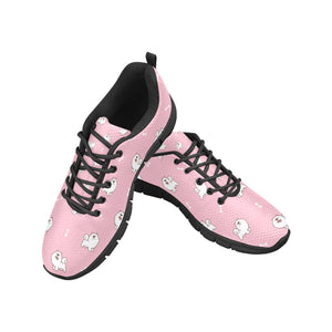 Smiling American Eskimo Dog Love Women's Breathable Sneakers-10