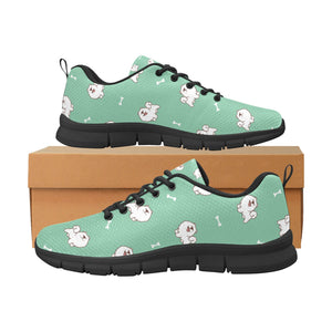 Smiling American Eskimo Dog Love Women's Breathable Sneakers-32