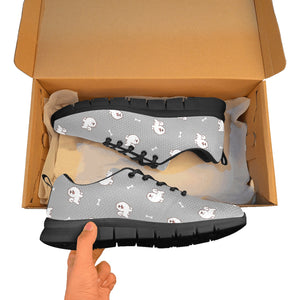 Smiling American Eskimo Dog Love Women's Breathable Sneakers-48