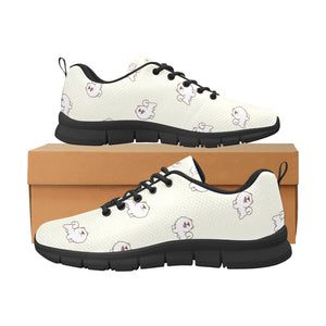 Smiling American Eskimo Dog Love Women's Breathable Sneakers-4
