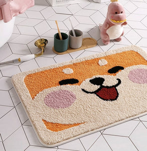 Smiling and Fluffy Husky Bathroom Rug-Home Decor-Bathroom Decor, Dogs, Home Decor, Siberian Husky-14