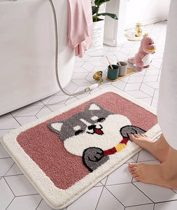 Smiling and Fluffy Husky Bathroom Rug-Home Decor-Bathroom Decor, Dogs, Home Decor, Siberian Husky-2