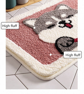 Smiling and Fluffy Husky Bathroom Rug-Home Decor-Bathroom Decor, Dogs, Home Decor, Siberian Husky-5