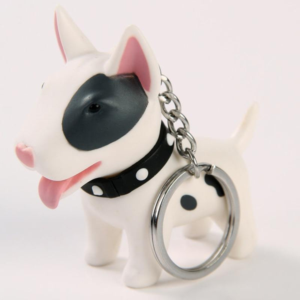 1pc Ladies' Purple Crystal Bull Terrier Keychain Cute Dog Toy Bag