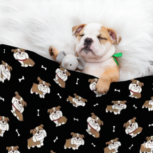 Load image into Gallery viewer, Smiling English Bulldog Love Blanket for Dog-Pet Furniture-Blanket for Dogs,Blankets,English Bulldog,Home Decor-1
