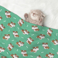 Load image into Gallery viewer, Smiling English Bulldog Love Blanket for Dog-Pet Furniture-4