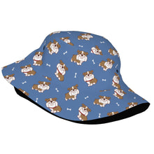 Load image into Gallery viewer, Smiling English Bulldog Love Bucket Hat-Hats &amp; Caps-Accessories,Dog Dad Gifts,Dog Mom Gifts,English Bulldog,Hats-18