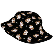 Load image into Gallery viewer, Smiling English Bulldog Love Bucket Hat-Hats &amp; Caps-Accessories,Dog Dad Gifts,Dog Mom Gifts,English Bulldog,Hats-2