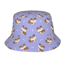 Load image into Gallery viewer, Smiling English Bulldog Love Bucket Hat-Hats &amp; Caps-Accessories,Dog Dad Gifts,Dog Mom Gifts,English Bulldog,Hats-Lavender Purple-One Size-41