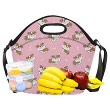 Load image into Gallery viewer, Smiling English Bulldog Love Neoprene Lunch Bag-6