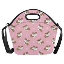 Load image into Gallery viewer, Smiling English Bulldog Love Neoprene Lunch Bag-7