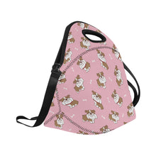 Load image into Gallery viewer, Smiling English Bulldog Love Neoprene Lunch Bag-9