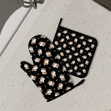 Load image into Gallery viewer, Smiling English Bulldog Love Oven Mitts and Pot Holder Set-Kitchen Decor-Accessories,Dog Mom Gifts,English Bulldog-1