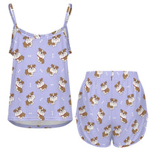 Load image into Gallery viewer, Smiling English Bulldog Love Women's Cami and Shorts Pajama Set-7