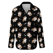 Load image into Gallery viewer, Smiling English Bulldog Love Women's Shirt-S-Black8-27
