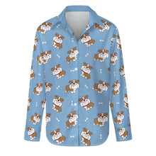 Load image into Gallery viewer, Smiling English Bulldog Love Women's Shirt-S-LightSkyBlue-4