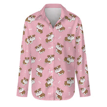 Load image into Gallery viewer, Smiling English Bulldog Love Women's Shirt-S-Pink-1