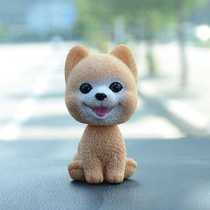 Smiling Husky Love Bobble Head-Car Accessories-Bobbleheads, Car Accessories, Dogs, Figurines, Siberian Husky-Pomeranian - Orange-Resin-11