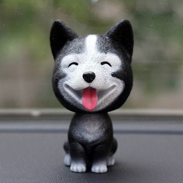 Smiling Husky Love Bobble Head-Car Accessories-Bobbleheads, Car Accessories, Dogs, Figurines, Siberian Husky-Husky-Plastic-1