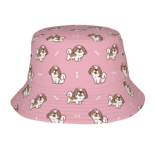 Load image into Gallery viewer, Smiling Lhasa Apso Bucket Hat-Hats &amp; Caps-Light Pink-One Size-25