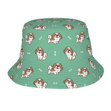 Load image into Gallery viewer, Smiling Lhasa Apso Bucket Hat-Hats &amp; Caps-Mint Green-One Size-49