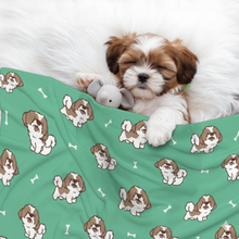 Load image into Gallery viewer, Smiling Lhasa Apso Love Blanket for Dog-Pet Furniture-Blanket for Dogs,Blankets,Home Decor,Lhasa Apso-1