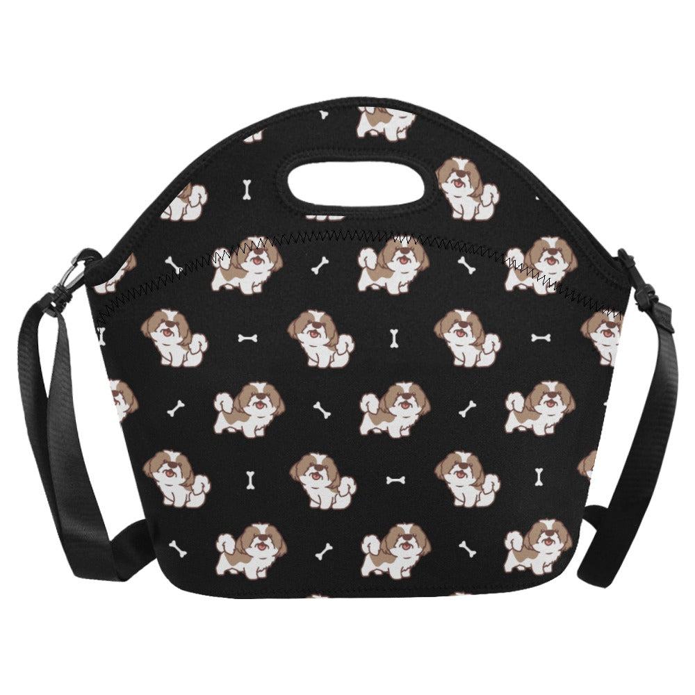 Smiling Lhasa Apso Love Neoprene Lunch Bag-12