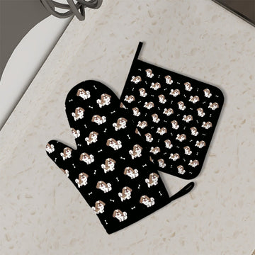 Smiling Lhasa Apso Love Oven Mitts And Pot Holder Set 3 360x