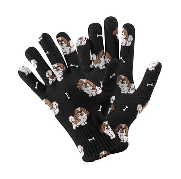 Smiling Lhasa Apso Love Touch Screen Gloves Black 360x