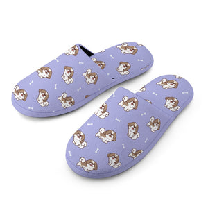 Smiling Lhasa Apso Love Women's Cotton Mop Slippers-Accessories, Dog Mom Gifts, Lhasa Apso, Slippers-13