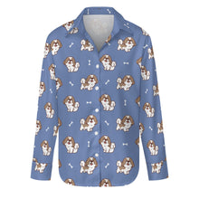 Load image into Gallery viewer, Smiling Lhasa Apso Love Women's Shirt-S-CornflowerBlue-5