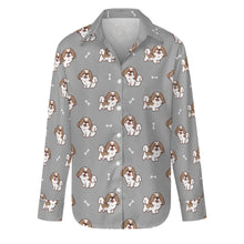 Load image into Gallery viewer, Smiling Lhasa Apso Love Women's Shirt-S-DarkGray-19