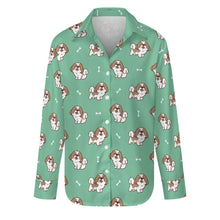 Load image into Gallery viewer, Smiling Lhasa Apso Love Women's Shirt-S-MediumAquaMarine-11