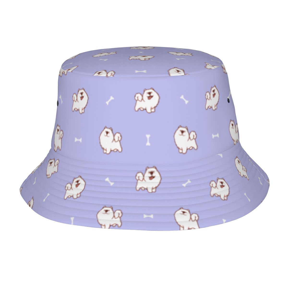 Smiling Samoyed Love Bucket Hat Lavender Purple One Size 41