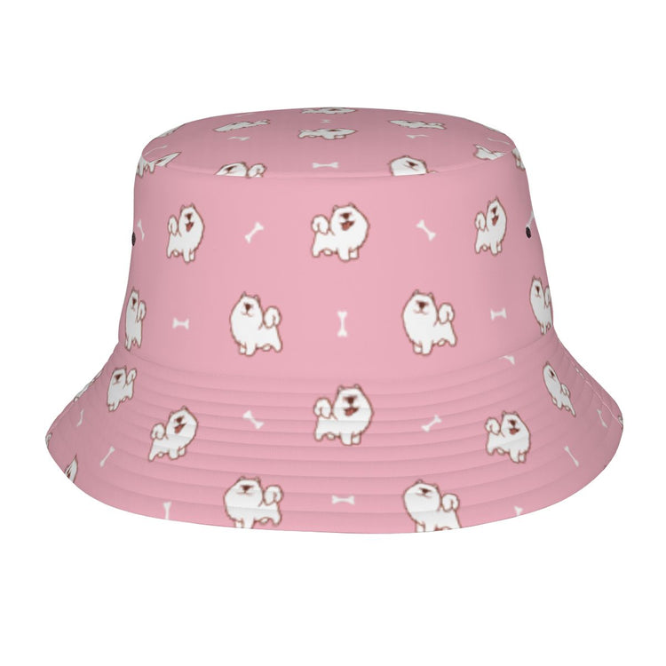 Smiling Samoyed Love Bucket Hat Light Pink One Size 33 750x