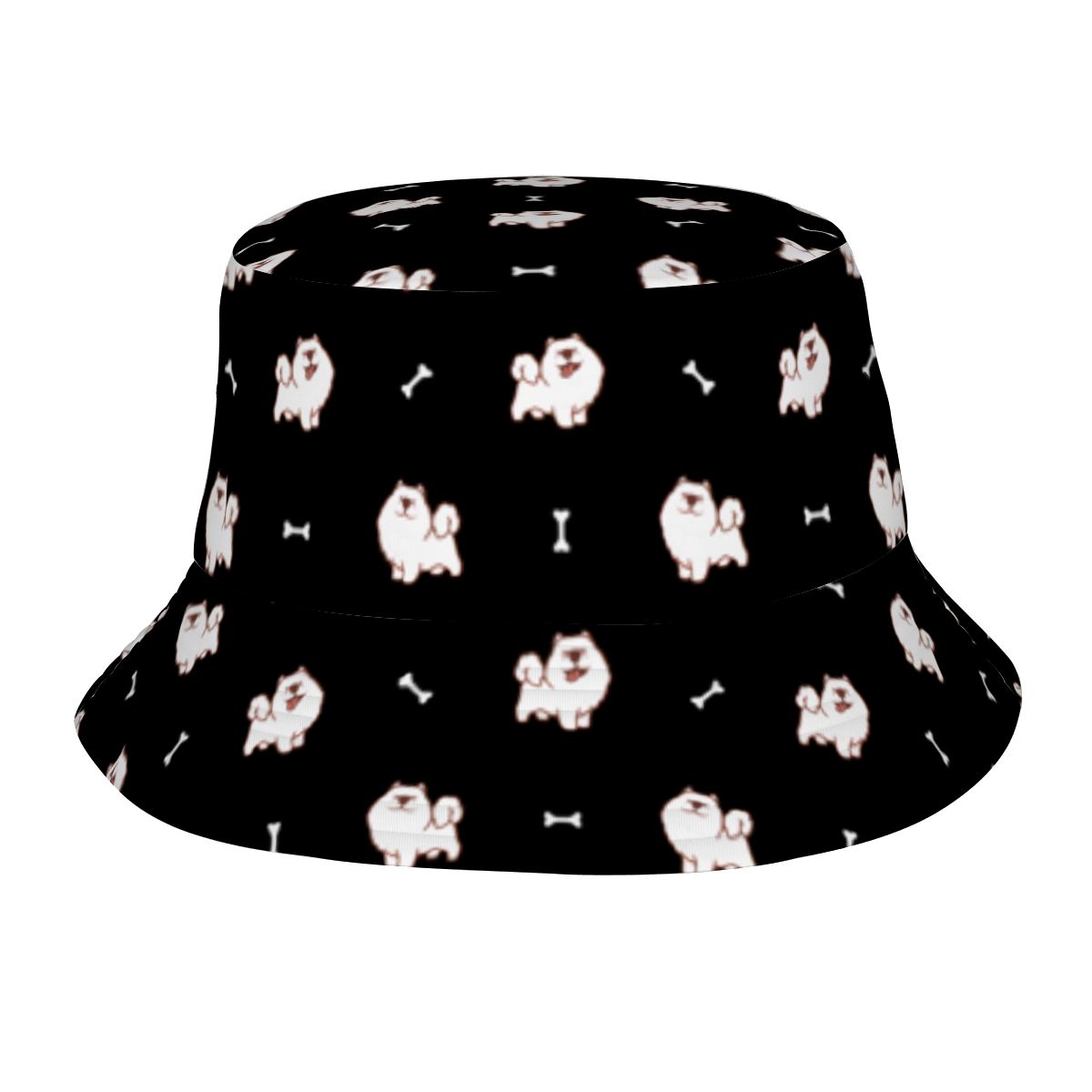 Smiling Samoyed Love Bucket Hat Midnight Black One Size