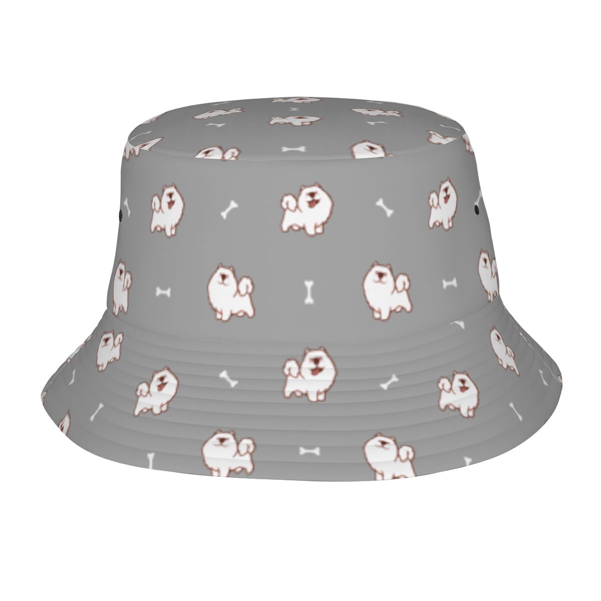 Smiling Samoyed Love Bucket Hat Parisian Gray One Size 17