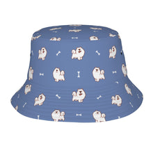 Load image into Gallery viewer, Smiling Samoyed Love Bucket Hat-Hats &amp; Caps-Slate Blue-One Size-25
