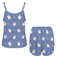 Load image into Gallery viewer, Smiling Samoyed Love Women's Cami and Shorts Pajama Set-14