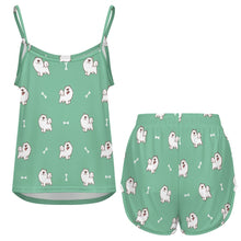 Load image into Gallery viewer, Smiling Samoyed Love Women's Cami and Shorts Pajama Set-19