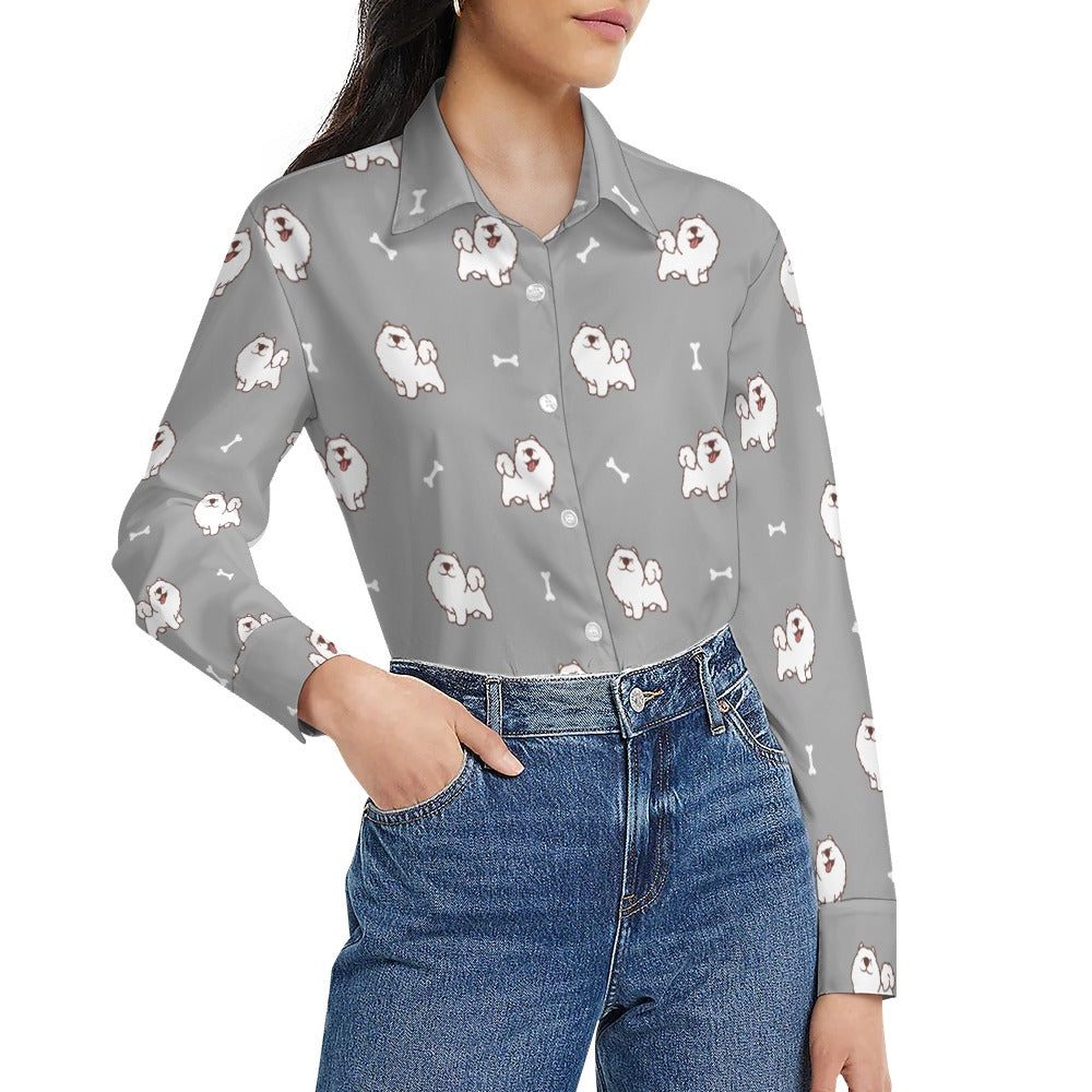 Smiling Samoyed Love Womens Shirt 20