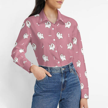 Smiling Samoyed Love Womens Shirt 2 360x