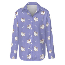 Load image into Gallery viewer, Smiling Samoyed Love Women&#39;s Shirt-S-CornflowerBlue_1-15