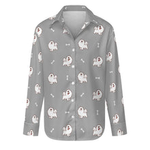 Load image into Gallery viewer, Smiling Samoyed Love Women&#39;s Shirt-S-DarkGray-19