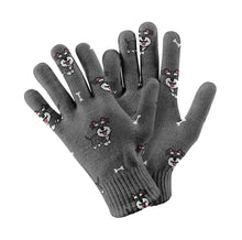 Load image into Gallery viewer, Smiling Schnauzer Delight Touch Screen Gloves-Accessories-Accessories,Dog Dad Gifts,Dog Mom Gifts,Gloves-Gray-4