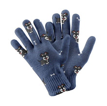 Load image into Gallery viewer, Smiling Schnauzer Delight Touch Screen Gloves-Accessories-Accessories,Dog Dad Gifts,Dog Mom Gifts,Gloves-Navy-3