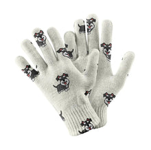 Load image into Gallery viewer, Smiling Schnauzer Delight Touch Screen Gloves-Accessories-Accessories,Dog Dad Gifts,Dog Mom Gifts,Gloves-White-1